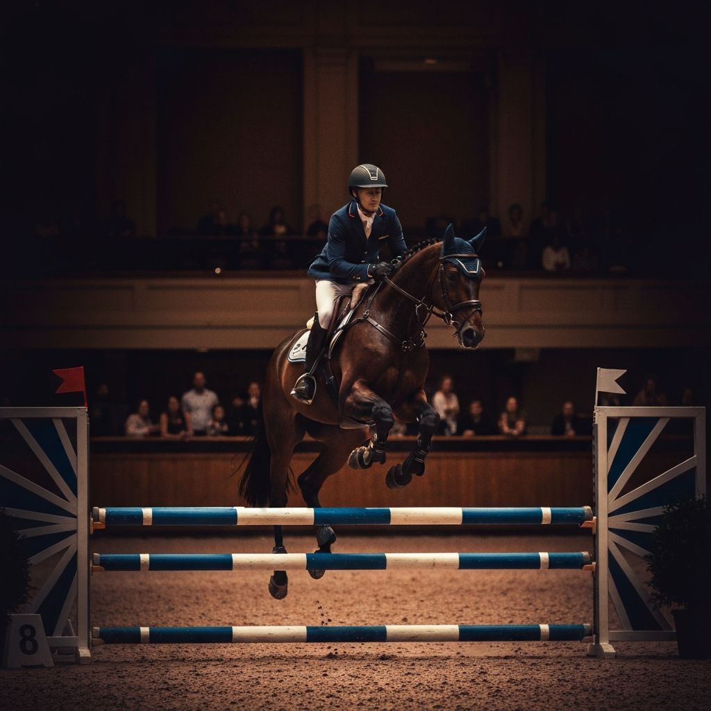Showjumping horse in action
